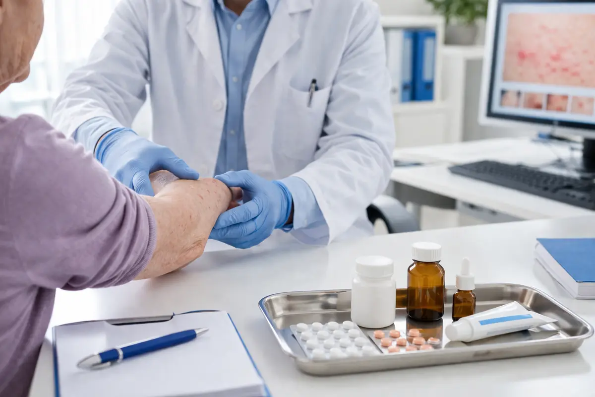 Esame dermatologico in clinica