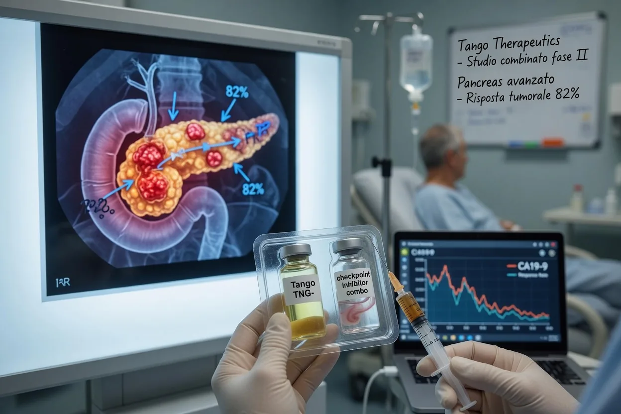 Cancro pancreatico avanzato: Tango Therapeutics riporta l'82% di risposta tumorale con la terapia combinata